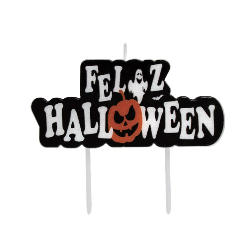 Velas com letras de Halloween (idioma misto)