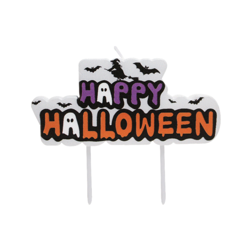 Velas com letras de feliz Halloween